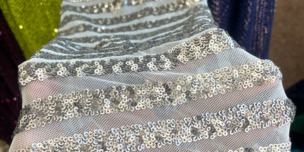 Gray Sequins Lace
