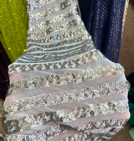 Gray Sequins Lace