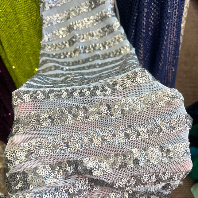 Gray Sequins Lace