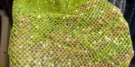 Neon Green Sequins Lace