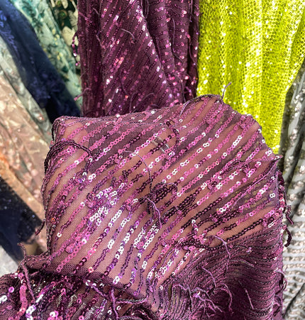 Purple Sequins Lace