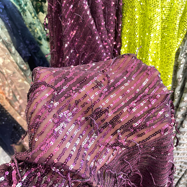 Purple Sequins Lace