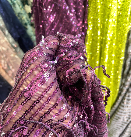 Purple Sequins Lace