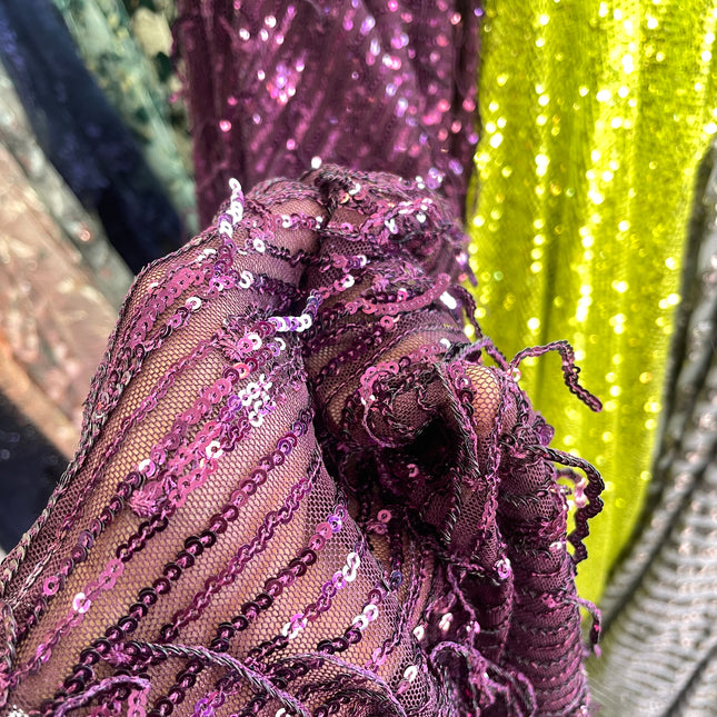 Purple Sequins Lace