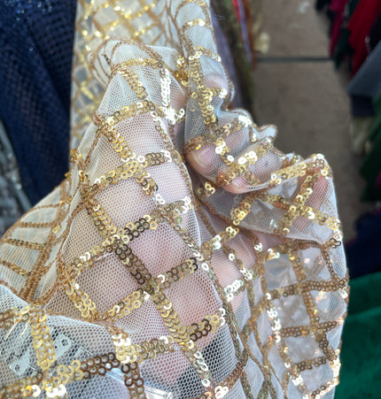 Gold Sequins Lace