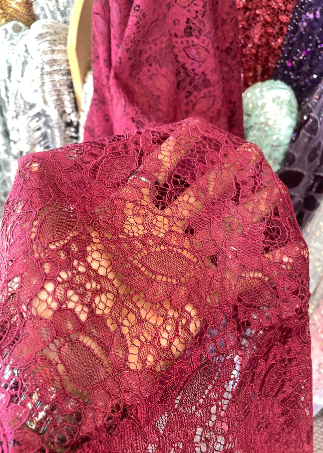 Maroon Chantilly Lace