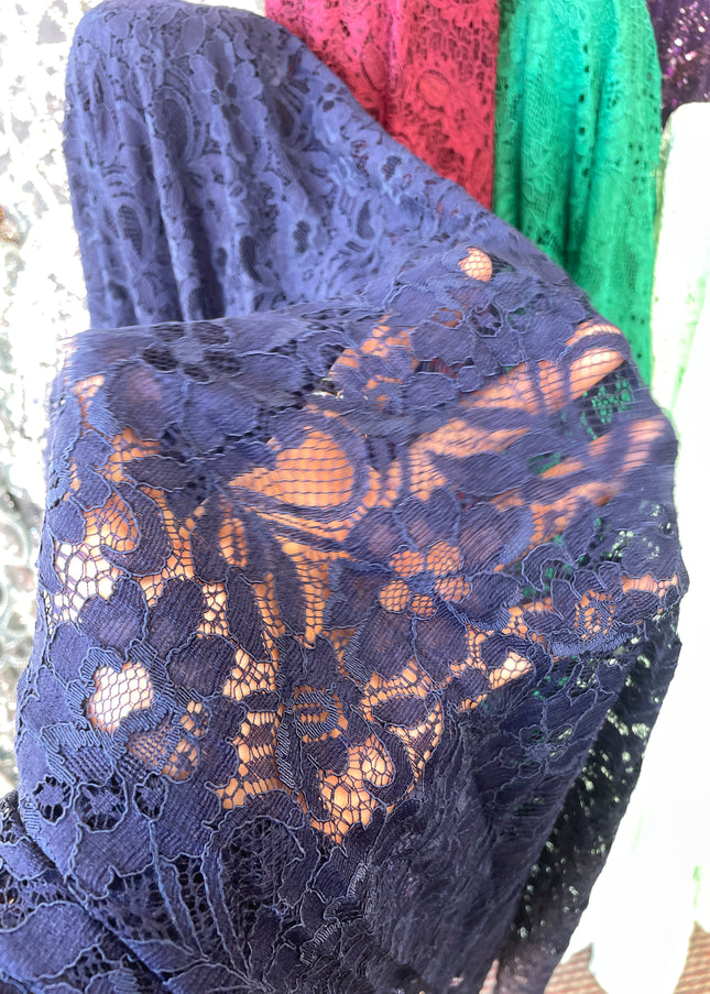 Navy Blue Chantilly Lace