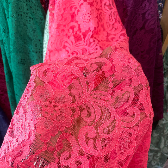 Bright Pink Chantilly Lace