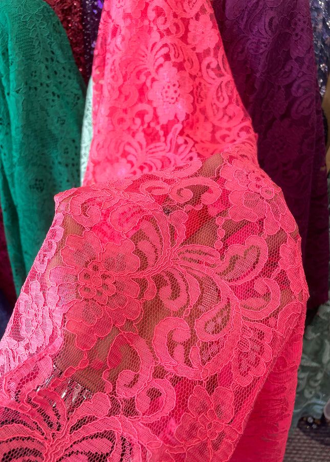 Bright Pink Chantilly Lace