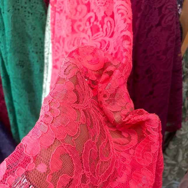 Bright Pink Chantilly Lace