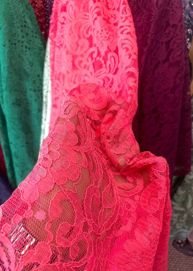 Bright Pink Chantilly Lace