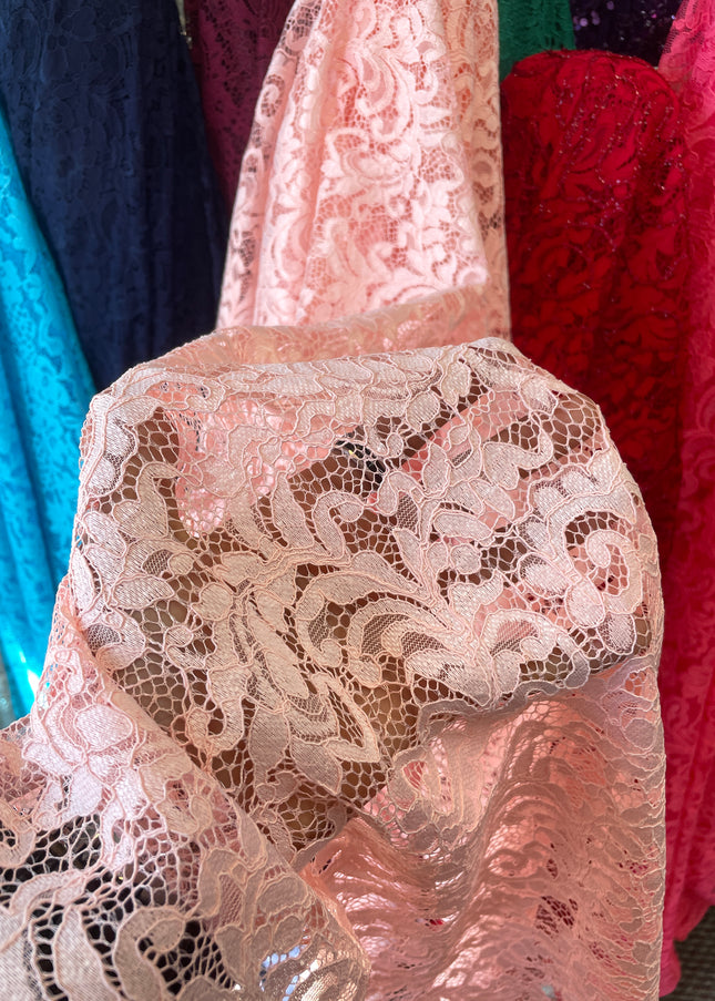 Peach Chantilly Lace