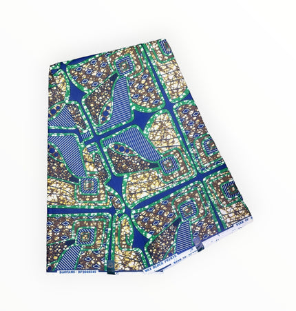 African Print Fabric - 6 Yards - Polycotton