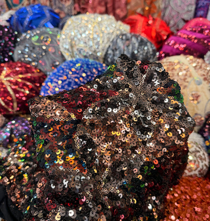 Multi-Colour Stretch Sequin Lace Fabric
