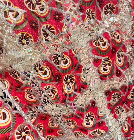Multi-Coloured Ankara Print Lace / Metre