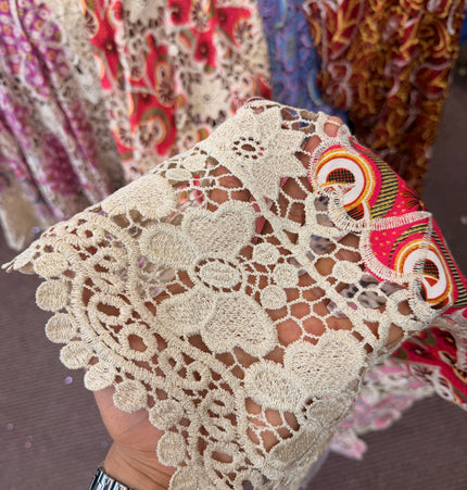Multi-Coloured Ankara Print Lace / Metre