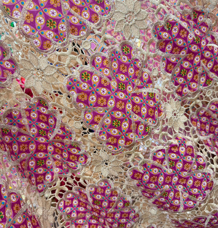 Multi-Coloured Ankara Print Lace / Metre