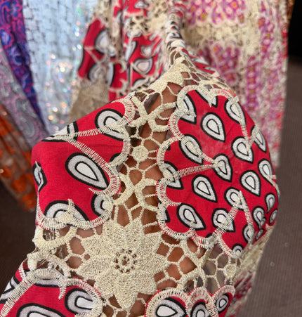 Multi-Coloured Ankara Print Lace / Metre