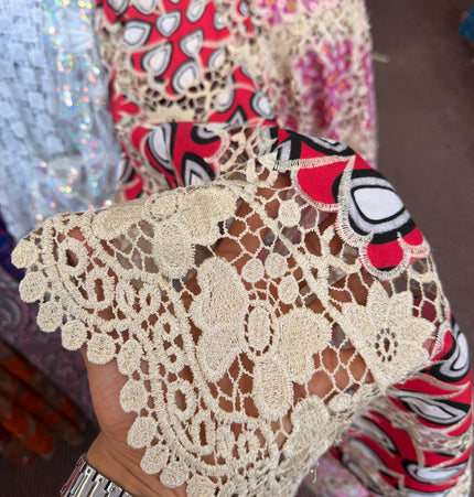 Multi-Coloured Ankara Print Lace / Metre