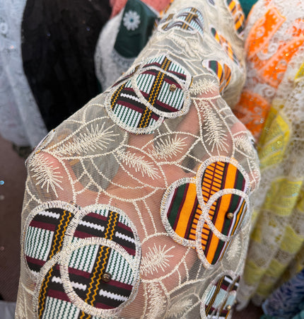 Multi-Coloured Ankara Kente Print Lace