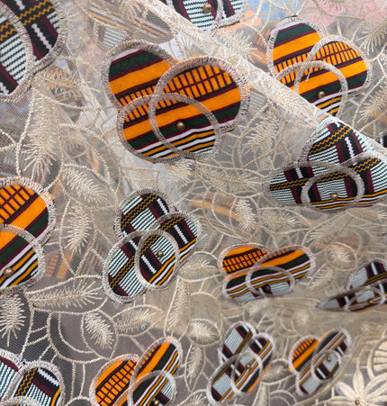 Multi-Coloured Ankara Kente Print Lace
