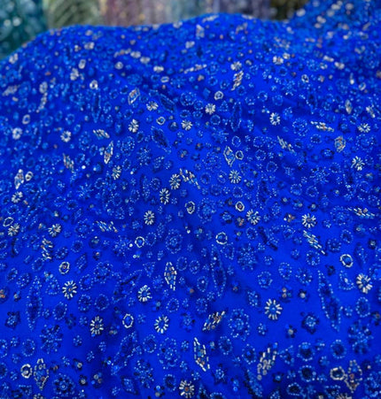 Prestige Pearl / Beadwork Lace - Royal Blue - 1 Yard