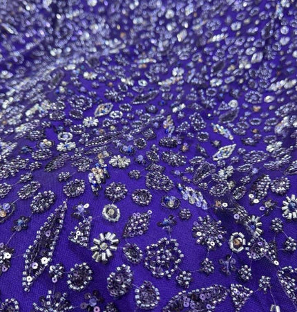 Prestige Pearl / Beadwork Lace - Purple - 1 Yard
