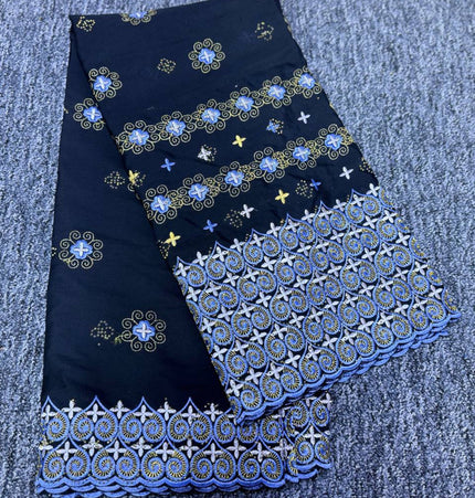 High Class Swiss Lace - Black & Powder Blue