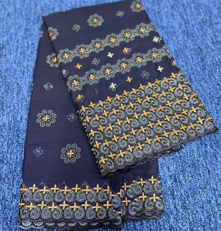 High Class Swiss Lace - Brown & Gold