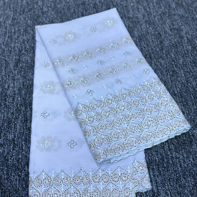 High Class Swiss Lace - White & Gold