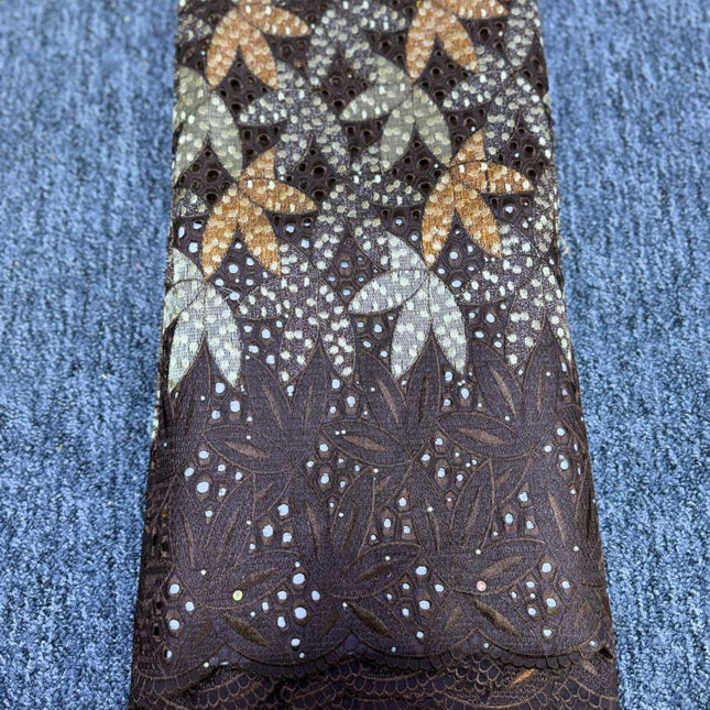 High Class Swiss Lace - Brown & Gold