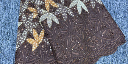 High Class Swiss Lace - Brown & Gold