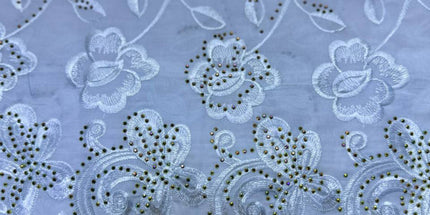 High Class Swiss Lace - White & Gold