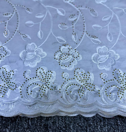 High Class Swiss Lace - White & Gold