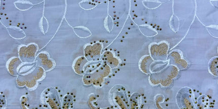 High Class Swiss Lace - White & Gold