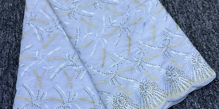 High Class Swiss Lace - White & Gold