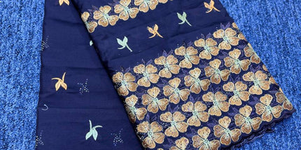 High Class Swiss Lace - Brown & Gold