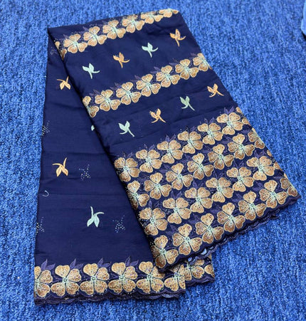 High Class Swiss Lace - Brown & Gold