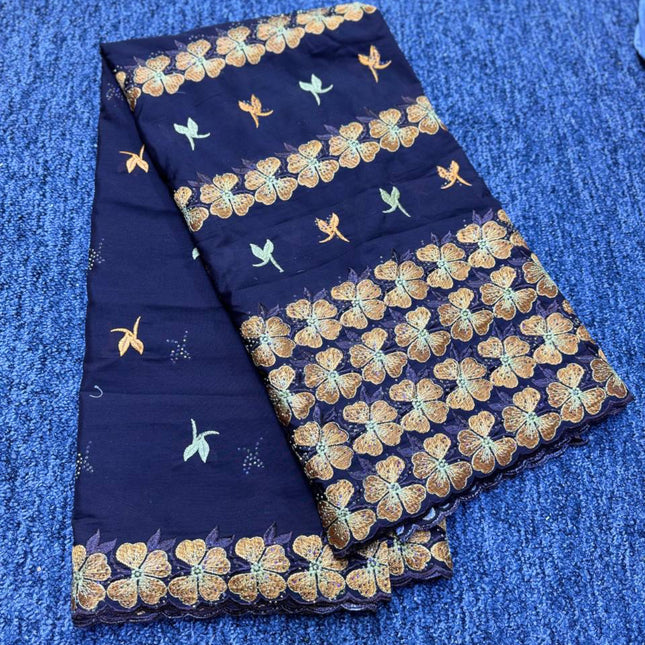 High Class Swiss Lace - Brown & Gold