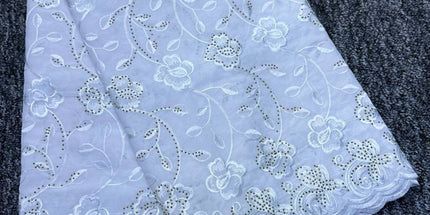 High Class Swiss Lace - White & Gold