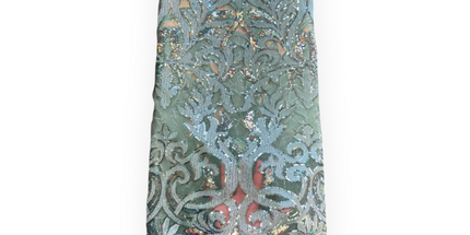 French Lace with Sequins in Lime Green – 5 Yards Piece