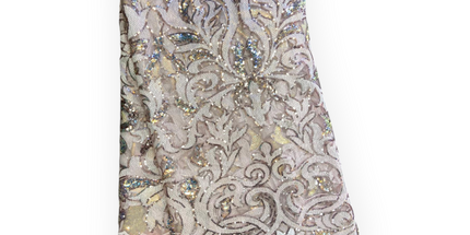 French Lace with Sequins in Baby Pink – 5 Yards Piece