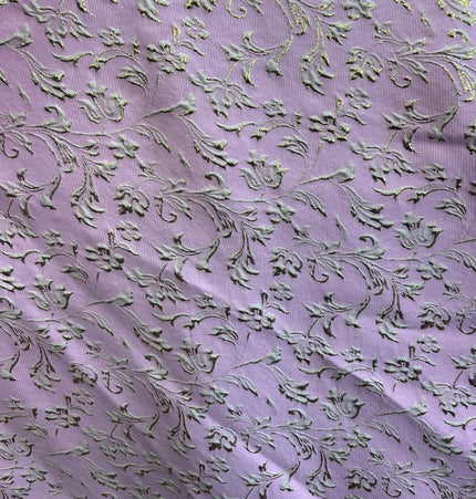 Pink / Gold Brocade Fabric