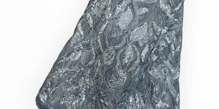 Embroidered Beaded Lace - Black - 1 Yard