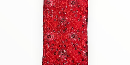 Red Silk Embroidery French Lace - 1 Yard