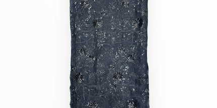 Black Silk Embroidery French Lace - 1 Yard