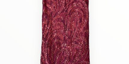 Embroidered Beaded Lace - Maroon - 1 Yard