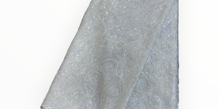 Embroidered Beaded Lace - White - 1 Yard