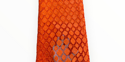 Top Quality Cord Lace Fabric in Orange - 5 Yards