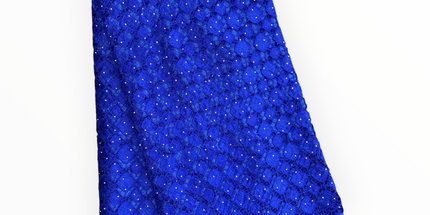 Top Quality Cord Lace Fabric in Royal Blue - 5 Yards